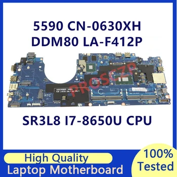 CN-0630XH 0630XH 630XH За Dell 5590 DDM80 LA-F412P дънна Платка на лаптоп с процесор SR3L8 I7-8650U 100% Напълно Тествана, Работи добре