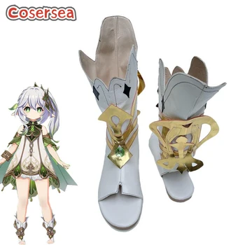 Cosersea Sumeru Nahida/ Обувки за cosplay; Игра Genshin Impact Sumeru Nahida; Дамски Или Мъжки Обувки На плоския обувки; Дамски Бели Обувки от изкуствена кожа