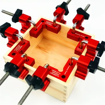 CRTOL 4 комплекта Мини дървообработващи скоба за позициониране под прав ъгъл от 90 градуса Точността на затягане квадратен дърводелец