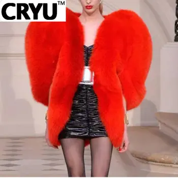 CRYU / Новост есента-зимата, индивидуално палто с кръгла яка и без ръкави, дамска мода Tide OB140