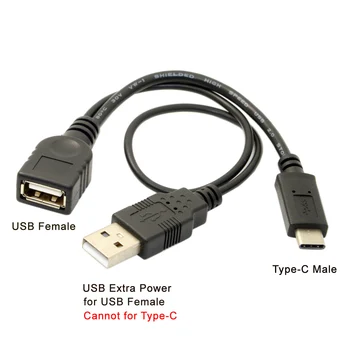CY USB Type C OTG Адаптер USB-C Type-C USB 3.1-USB 2.0 Женски OTG Кабел за предаване на данни с храна за Мобилен телефон, Таблет, Лаптоп