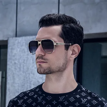 DOISYER най-Новият ретро дизайн марка на високо качество на Луксозни големи рамки с двоен мост метални модни слънчеви очила за мъже 2022