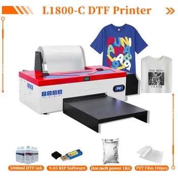 DTF Принтер Epson L1800 DTF Принтер A3 Печатна Машина за тениски С Директен Пренос на Филм Термопрессом за печат върху тениска A3