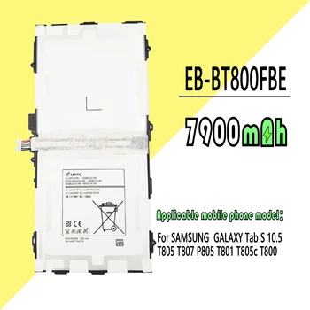 EB-BT800FBE EB-BT800FBC Батерия за Samsung GALAXY Tab S 10,5 SM-T800 SM-T801 T805C SM-T805 T807 Оригинална Капацитет За теста за таблет