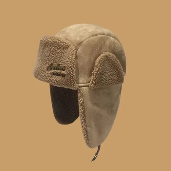 EUMOAN Hat дамски зимни корейската версия на приливи и отливи от вълна агнешко месо, зимни памучен шапка за колоезденето с кадифена топла от защитата на ушите Лей Fe