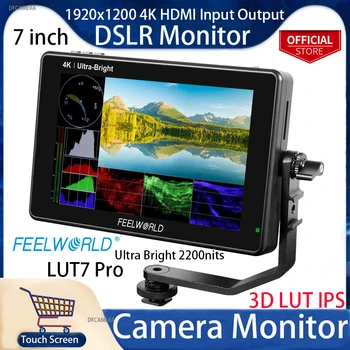 FEELWORLD LUT7 PRO 7-Инчов Ултра Ярък 2200 гнида DSLR Камера Поле Монитор 3D LUT Сензорен Екран 4 КЪМ Вход HDMI Изход 1920X1200, IPS