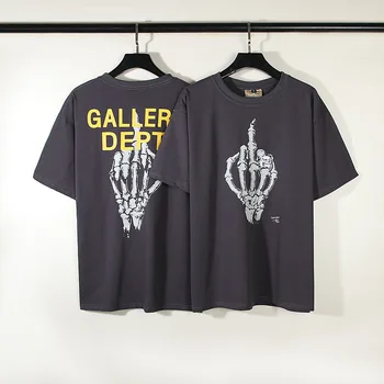 GALLERY КАТ 2023, лятна свободна тениска с принтом средния пръст, тениски в уличном стил, лидер на продажбите, Harajuku