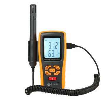 GM1361 точност ръководят електронен термометър и влагомер, домашен дигитален дисплей, по-голям екран, термометър за суха и влажна среда в помещението
