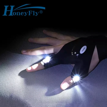 HoneyFly LED преносим риболовен ръчно фенерче Бутон Батерия спасителни инструменти колоездене на открито Практичен здрав, без отпечатъци