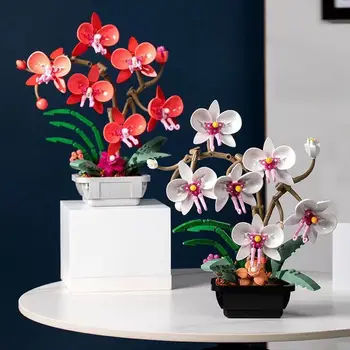 JAKI Романтичен букет цветя Орхидея растение в саксия phalaenopsis Цветя Градивен елемент на Украса Украса за Сглобяване на играчки Декор