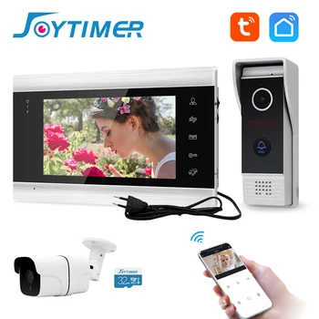 Joytimer 720P Sasha Smart WIFI Безжичен видео телефон За Дом 7-Инчов Монитор Звънец видео домофон С Камера Външна Система