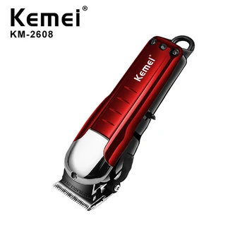 Kemei Акумулаторна безжична машинка за подстригване за коса-Мощна машина за рязане на коса Електрическа машина за подстригване Самобръсначка за оформяне на брада, Фризьорски салон