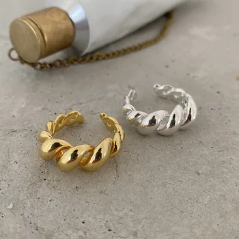 Kinel Горещо двухслойное пръстен от сребро 925 проба, просто леко луксозно пръстен в стил пънк, модерен, креативен дизайн 2023 новост
