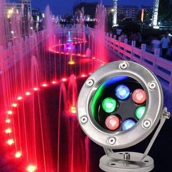 Led лампа за фонтана от неръждаема стомана с регулируем ъгъл IP68 AC 12V RGB, което променя цвета си, подводна лампа за гмуркане