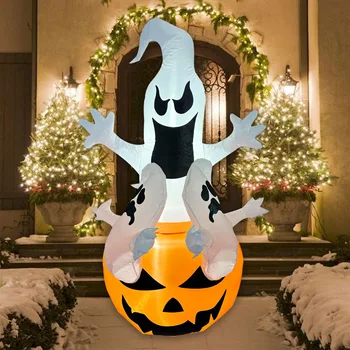Led надуваеми фенери за Хелоуин, страшни призраци, които променят цвета, домашни градини, дворове, декор за Хелоуин, светещи призрачни лампи реквизитные