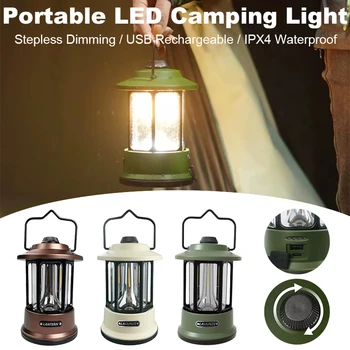 Led преносими фенери USB Кемпинговый фенер Акумулаторна светодиодна лампа за палатка Водоустойчив външен led градински тела с гладка затъмняване осветление