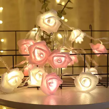 Led Розови Струнни Лампи С Батерии Цветни Приказни Светлини Коледна Гирлянда За Украса На Сватбен Букет Цветя За Свети Валентин