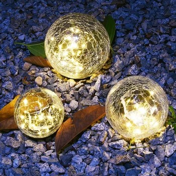 Led слънчев градински лампа, водоустойчива лампа с треснутым стъклена топка, уличен лампа за двора, зарытый в тревата, за да тераси, градина, вили, улично декор