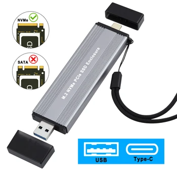 M. 2 NVME SSD Корпус на Външния Корпус на USB 3.1 Type A Type C 3.2 Gen 2 10 Gbit/с M-KEY NVME-USB Адаптер Скоростна JMS583 Чип Каишка Нова