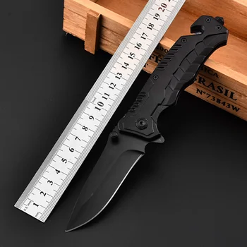 Mengoing Black Tanto, военен нож с фольговым острие, титанизирующие цельностальные класически ножове за самоотбрана за оцеляване на открито