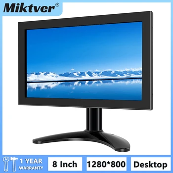 Miktver 8/10/12 Инчов компютър Монитор Full HD 1280x800 Малък телевизор и Вграден Високоговорител VGA и HDMI Външен Дисплей За компютърно видео наблюдение