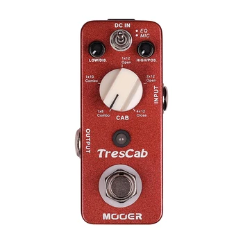 MOOER TresCab, имитация на цифровия шкаф, педал китарен ефект, True Bypass, изцяло метален корпус, резервни части и аксесоари за електрически китари
