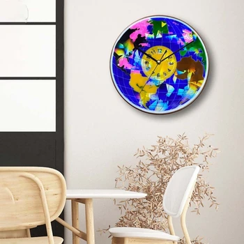 N58F форма за часовник с изображение на Земята, окачване за часа, силиконова форма за украса на стени, под формата на епоксидна смола за начинаещи, антипригарная