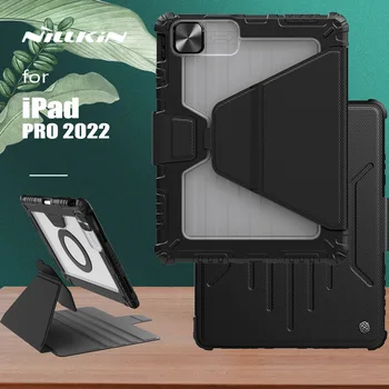 NILLKIN за iPad Pro 2020 2021 2022 Air 4 5 Броня Snapsape Слайд Калъф За Фотоапарат Магнитен Флип Кожен Калъф Делото Капак на Обектива
