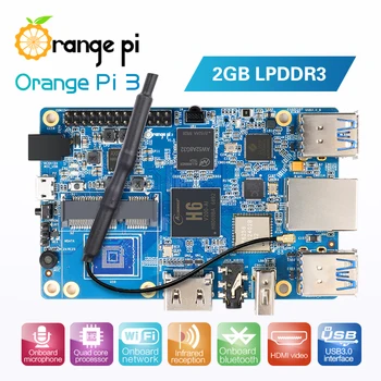 Orange Pi 3 H6 2 GB LPDDR3 AP6256 Bluetooth 5.0 4 * USB3.0 Поддръжка На Android 7.0, Ubuntu, Debian