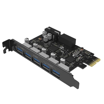 ORICO USB3.0 PCI Express Адаптер 5 Пристанища USB3.0 Карта за разширяване на Високоскоростен Пренос на PCI-E Карта за разширяване на Настолен КОМПЮТЪР
