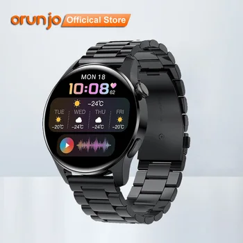 Orunjo i29 смарт часовници мъжки Bluetooth Покана Full Touch спортни фитнес водоустойчив смарт часовник с метална каишка за сърдечен ритъм Android и iOS