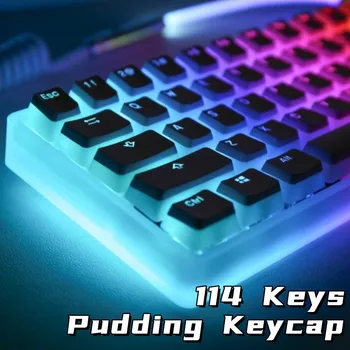 PBT Keycaps OEM Профил 114 Клавиши Пудинг Keycap За Cherry MX Преминете Механична Клавиатура комплект RGB Геймър Клавиатура с подсветка Ключ