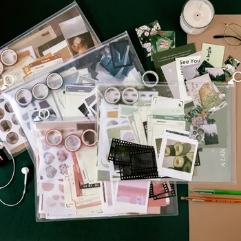 Qiduo 64 бр./опаковане. набор от материали за scrapbooking в кавайном стил, етикет, козметична лента за васи, планер, украса за ненужни списания аксесоари