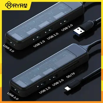 RYRA C USB ХЪБ, високоскоростен USB 3.0 ХЪБ, сплитер, четец на карти, многопортовый с порта SD TF за Macbook Pro PC, компютърни аксесоари