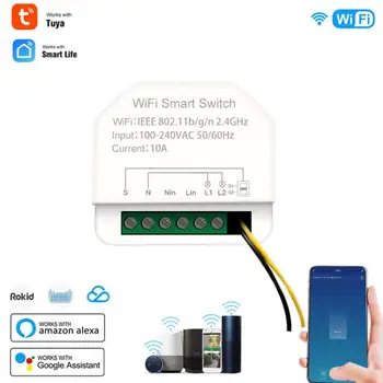 Sasha Wifi Mini Интелигентен Превключвател 2 Банда 100-240 На Таймер Ключове Контролер За Умна Къща Smart Life Работи С Алекса Google Home