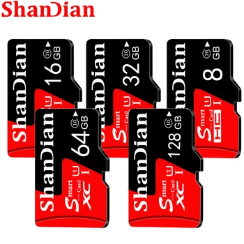 SD Карта SHANDIAN 32 GB Високоскоростен Клас 10 64 GB Реален Капацитет 128 GB, богат на функции SD-Карта Памет 16 GB TF /SD-Карта За Смартфон