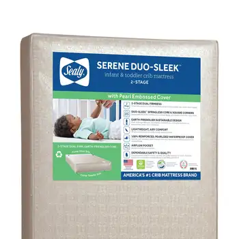 Serene Duo-Елегантен матрак за бебешко легло с 2-стъпка поролоновый детски матрак, матрак за деца, водоустойчив