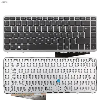 SP Испанска Нова работа на смени Клавиатура за лаптоп HP EliteBook 840 G1 840 G2 850 G1 850 G2 740 G1 740 G2 Сива Рамка Черен Клавиш