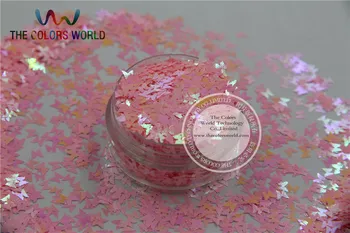 TCI18 Пеперуда под формата на бантап-pearlescent Преливащи Розови Цветове конфети с пайети за дизайн нокти DIY украса 1 пакет = 50 грама