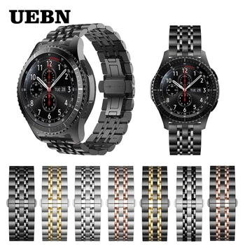 UEBN каишка от неръждаема стомана, 20 мм и 22 мм за Samsung Galaxy Sport Gear S2 S3 гривна за Garmin Vivoactive 3 каишка за часовник