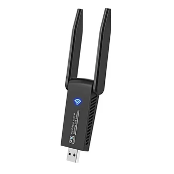 USB 3.0, WiFi адаптер 1200 Mbps, 802.11 Ac Безжична мрежова карта Wi-Fi безжична мрежова карта с въртяща се антена за PC