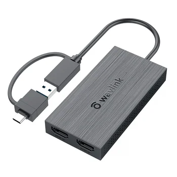 USB 3.0 Или Type-C е Съвместим с Два HDMI видео Графичен Адаптер 2K @ 60Hz Изход за дисплей С мулти-монитор За Windows Mac M1 M2