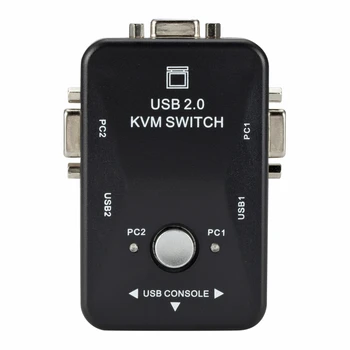 USB KVM превключвател за монитор на КОМПЮТЪР/клавиатура /мишка (2 порта) Максимална съвместимост и едновременен достъп до компютъра ви