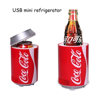 Usb Мини хладилник охладител Нагревател бутилка кока-кола с двойно предназначение за дома, общежития DC 5 В 12 В Автомобил офис хладилник Компютърен вино охладител