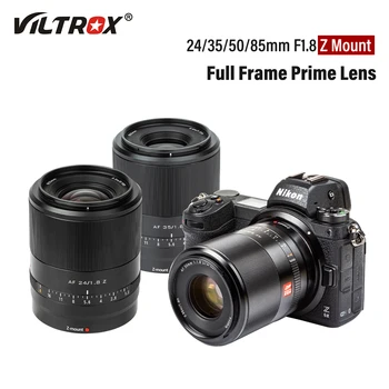 Viltrox 24 мм, 35 мм и 50 мм, 85 мм F1.8 Nikon Z Mount Обектива на Камерата AF Полнокадровый Широкоъгълен Prime с Голяма Бленда за Z6 II Z7II Z50 Zfc