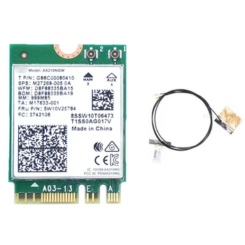 WI-FI 6E Bluetooth 5.2 За AX210 Двухдиапазонная 3000 Mbps Безжична карта M. 2 AX210NGW 2.4 G/5G 802.11 Ax С антена IPEX