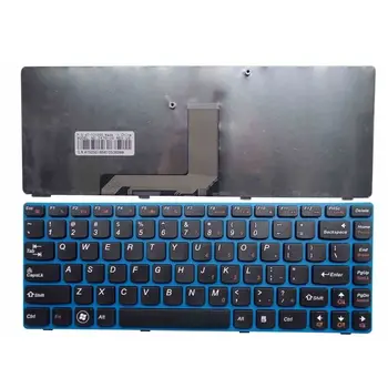 YALUZU Английска клавиатура за лаптоп LENOVO Z470 AM Z470AT Z470AX Z470K Z470G Z475 Z370 Z370A син цвят