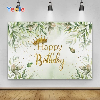 Yeele Честит рожден ден, място, на листа, на фона на фонови рисунки, фотография, детска фотография студио за декорации, индивидуален размер