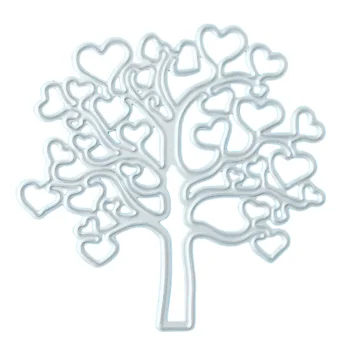YINISE Дървото на любовта Метални шаблони за рязане, шаблони за scrapbooking, картички 