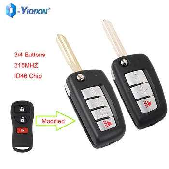 YIQIXIN 315 Mhz Промяна Сгъваем Ключодържател Smart Control ID46 С Чип За Nissan Qashqai Sunny Sylphy Tiida X-Trail Sentr 3/4 Бутон Ключ
